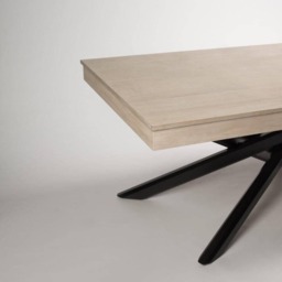 Amelia Whitewash Dining Table Set - 6 Seater - Freya Sand Carver Chairs - Black Legs - thumbnail 4