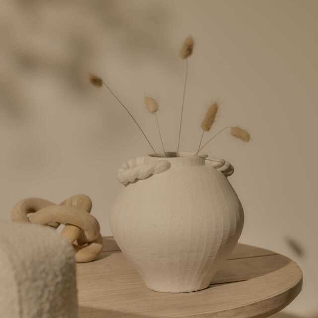 Bayswater 18cm Ceramic Vase with Handles - Beige - image 1