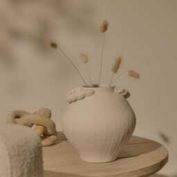 Bayswater 18cm Ceramic Vase with Handles - Beige