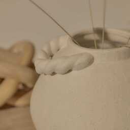 Bayswater 18cm Ceramic Vase with Handles - Beige - thumbnail 4