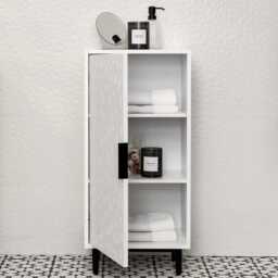 Reva 1 Door Storage Cabinet  -  Snow White - thumbnail 2