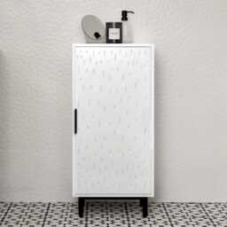 Reva 1 Door Storage Cabinet  -  Snow White - thumbnail 1