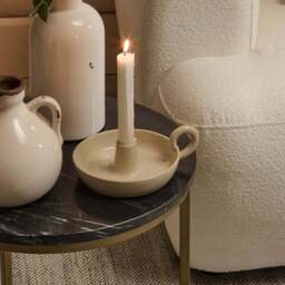 Nara Black Marble Round Nest of Tables - Gold Frame - thumbnail 4
