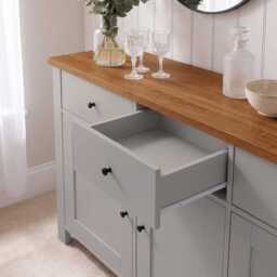 Bampton 3 Door Sideboard - Stone Grey - thumbnail 4