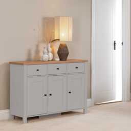 Bampton 3 Door Sideboard - Stone Grey - thumbnail 3