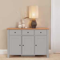 Bampton 3 Door Sideboard - Stone Grey - thumbnail 1