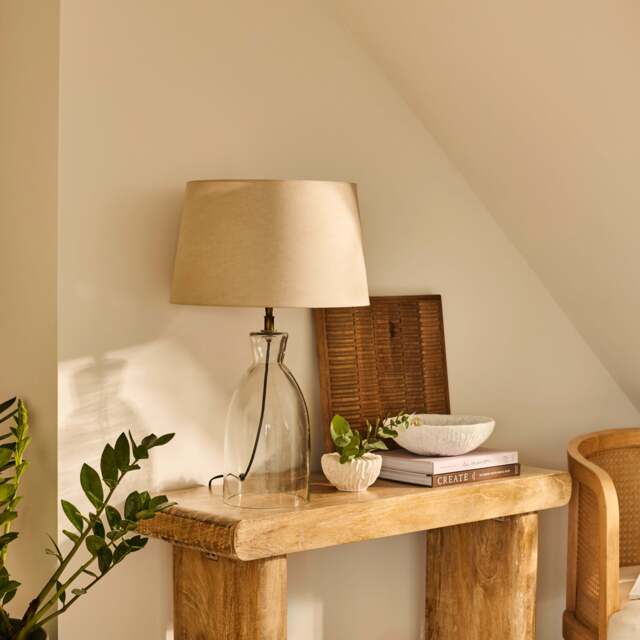Aldsworth 35cm Table Lamp & Coningsby Taupe Cotton Lampshade - 40cm - image 1