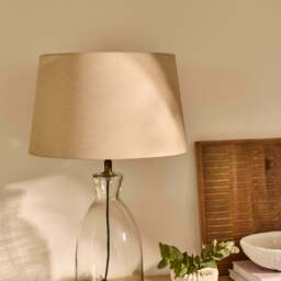 Aldsworth 35cm Table Lamp & Coningsby Taupe Cotton Lampshade - 40cm - thumbnail 3