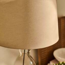Aldsworth 35cm Table Lamp & Coningsby Taupe Cotton Lampshade - 40cm - thumbnail 6