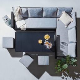 Aston Corner Sofa Cushion Cover Set - Grey/Black - thumbnail 6