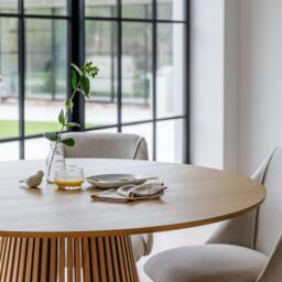 Willow Pale Oak  Dining Table Set - 4 Seater - Freya Sand Dining Chairs - Whitewash Legs - thumbnail 5