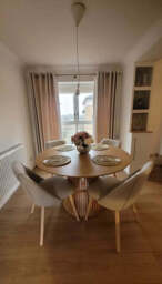 Willow Pale Oak  Dining Table Set - 4 Seater - Freya Sand Dining Chairs - Whitewash Legs - thumbnail 4