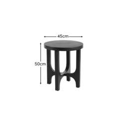 Jade Round Side Table - Jet Black Acacia - thumbnail 6