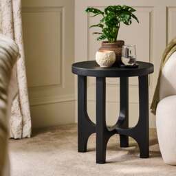 Jade Round Side Table - Jet Black Acacia - thumbnail 2