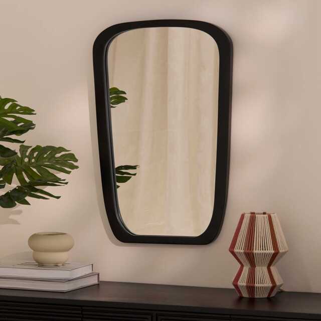 Farleigh Small Black Wooden Mirror - image 1