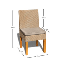 Oliver Rattan Garden Dining Chairs with Acacia Wood Legs - Set of 2 - thumbnail 5