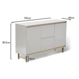 Iliana 2 Door Small Sideboard - Snow White - thumbnail 3