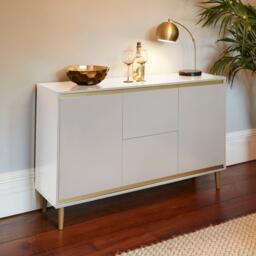 Iliana 2 Door Small Sideboard - Snow White - thumbnail 1