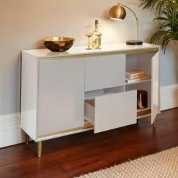Iliana 2 Door Small Sideboard - Snow White - thumbnail 2
