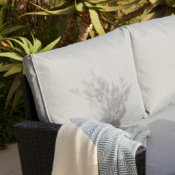 Aston 9 Seater Rattan Garden Corner Sofa Set - Black - thumbnail 3