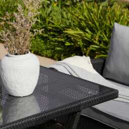 Aston 9 Seater Rattan Garden Corner Sofa Set - Black - thumbnail 6