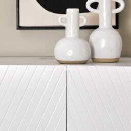 Jack Geometric Large Shoe Cabinet - 2 Door - White - thumbnail 3