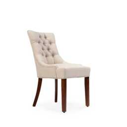 Louis Sand Dining Chairs - Set of 2 - Dark Wood Legs - thumbnail 3