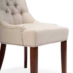 Louis Sand Dining Chairs - Set of 2 - Dark Wood Legs - thumbnail 5