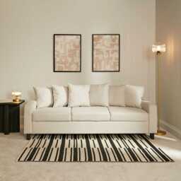 Tracy 3 Seater Sofa - Oatmeal with Black Legs - thumbnail 1