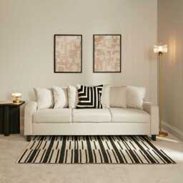 Tracy 3 Seater Sofa - Oatmeal with Black Legs - thumbnail 2