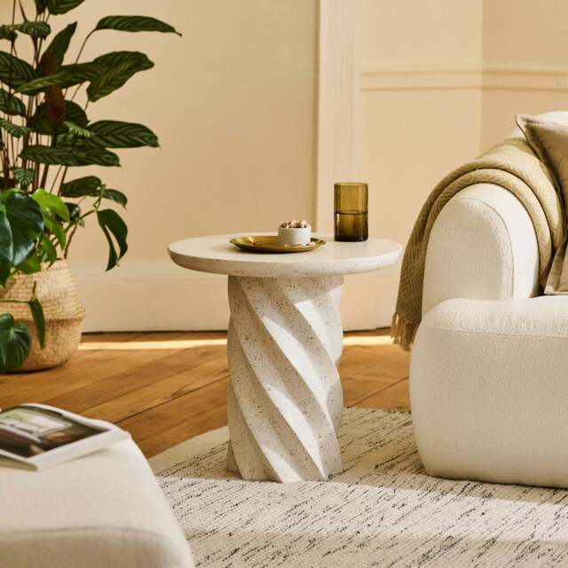Bianca Round Side Table - Paprika Mother of Pearl Terrazzo - image 1