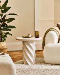 Bianca Round Side Table - Paprika Mother of Pearl Terrazzo - thumbnail 2
