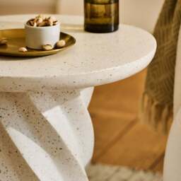 Bianca Round Side Table - Paprika Mother of Pearl Terrazzo - thumbnail 4