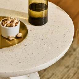 Bianca Round Side Table - Paprika Mother of Pearl Terrazzo - thumbnail 3