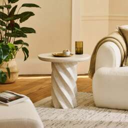 Bianca Round Side Table - Paprika Mother of Pearl Terrazzo - thumbnail 1