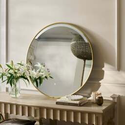 Kimbridge 90cm LED Round Bathroom Mirror - Gold
