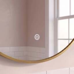 Kimbridge 90cm LED Round Bathroom Mirror - Gold - thumbnail 3