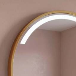 Kimbridge 90cm LED Round Bathroom Mirror - Gold - thumbnail 2