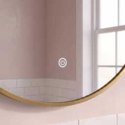 Kimbridge 90cm LED Round Bathroom Mirror - Gold - thumbnail 3