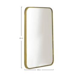 Lyndon 60X40cm Metal Rectangular Mirror - Gold - thumbnail 3