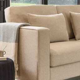 Emily 3 Seater Sofa - Sand with Whitewash Oak Legs - thumbnail 2
