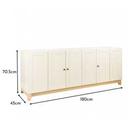 Morgan 3 Door Sideboard - Taupe - thumbnail 6