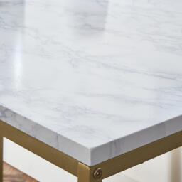 Jay Marble Effect Side Table - Gold Frame - thumbnail 4
