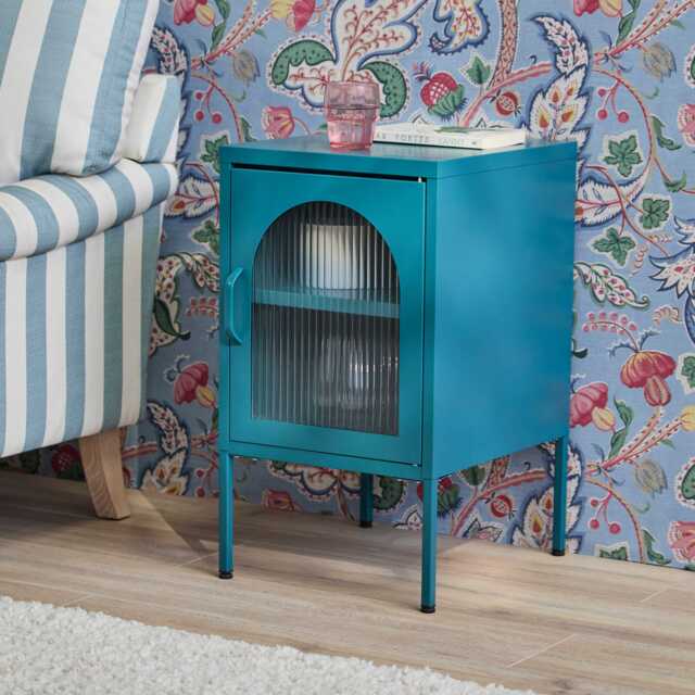 Conan Metal Bedside Table - Lagoon Teal - image 1