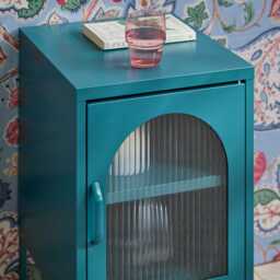 Conan Metal Bedside Table - Lagoon Teal - thumbnail 3
