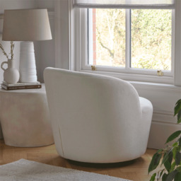 Sawyer 68cm Swivel Armchair - Oyster White - thumbnail 2