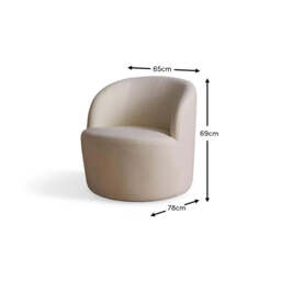 Sawyer 68cm Swivel Armchair - Oyster White - thumbnail 6