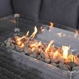 Aston 9 Seater Rattan Garden Corner Sofa Set with Grey Cantilever LED Premium Parasol - Firepit - Grey - thumbnail 6