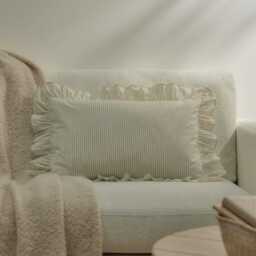 Belleville 35 x 55cm Acrylic Cushion Cover - Sand Stripe - thumbnail 1