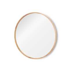 Marbury 100cm Round Wooden Mirror - Natural - thumbnail 6